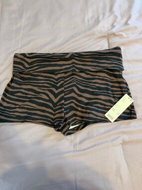 Urban Outfitters Brown and Black Zebra Foldover Shorts
